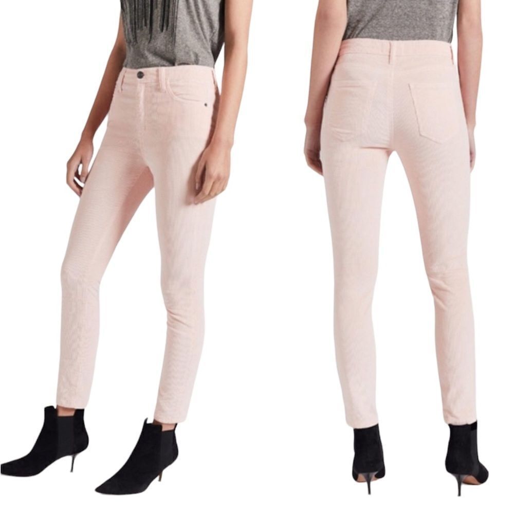 Current/Elliott Crystal Pink The High Waist Stiletto Corduroy Pants New Size 25